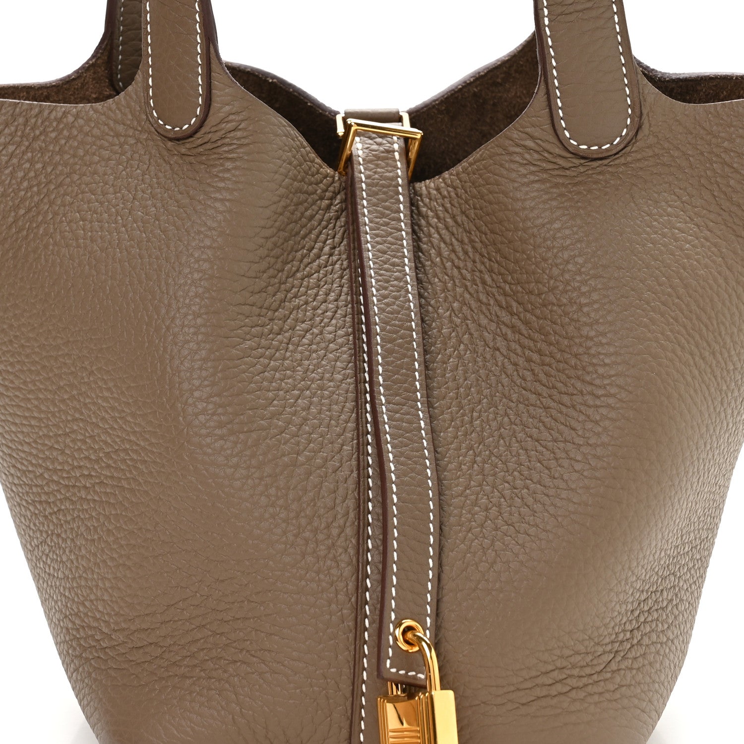 Hermes Taurillon Clemence Picotin Lock 18 PM Etoupe 8 of 13