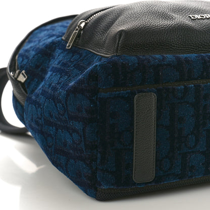Christian Dior Oblique Velvet Calfskin Backpack Navy 9 of 11