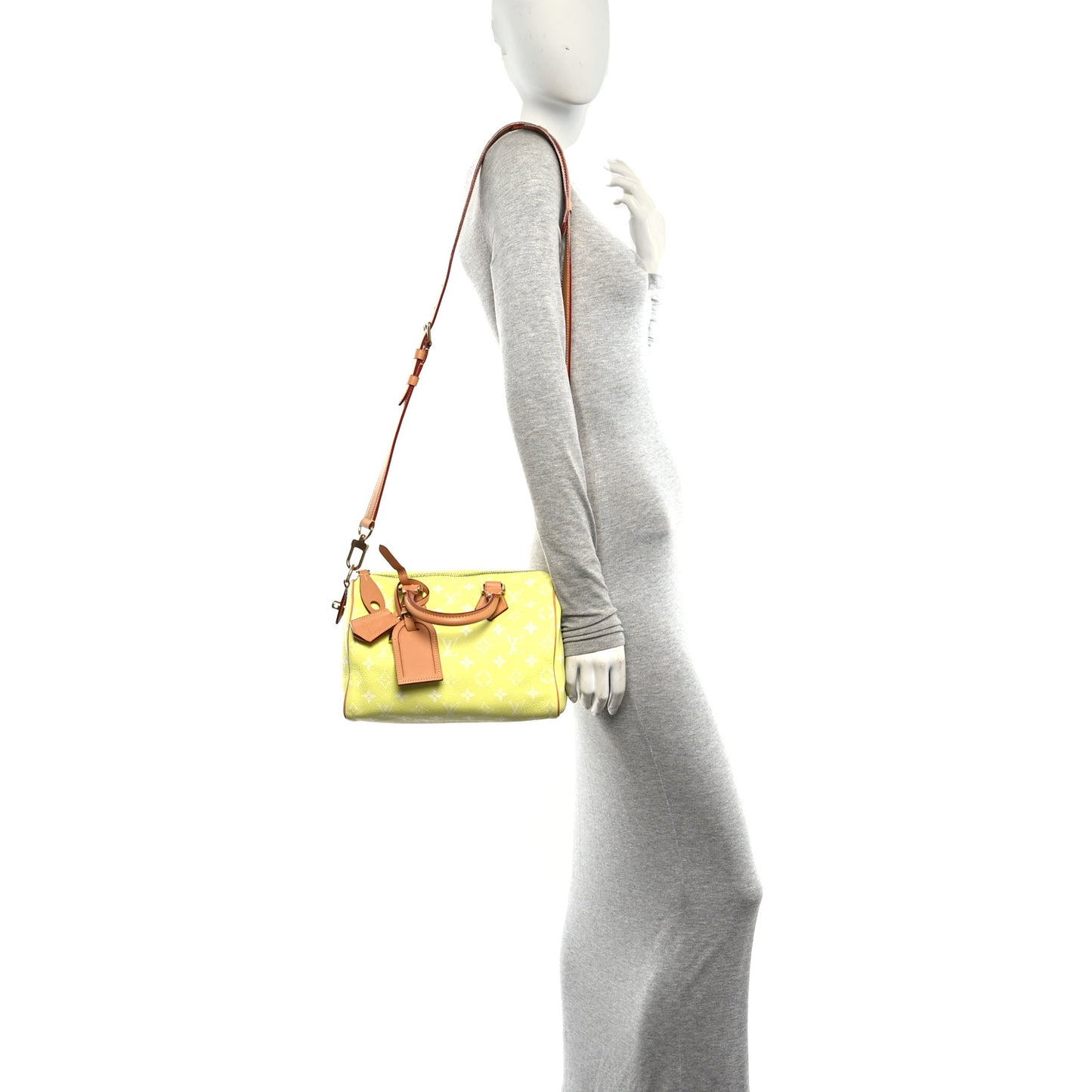Calfskin Monogram Speedy P9 Bandouliere 25 Lemonade Yellow