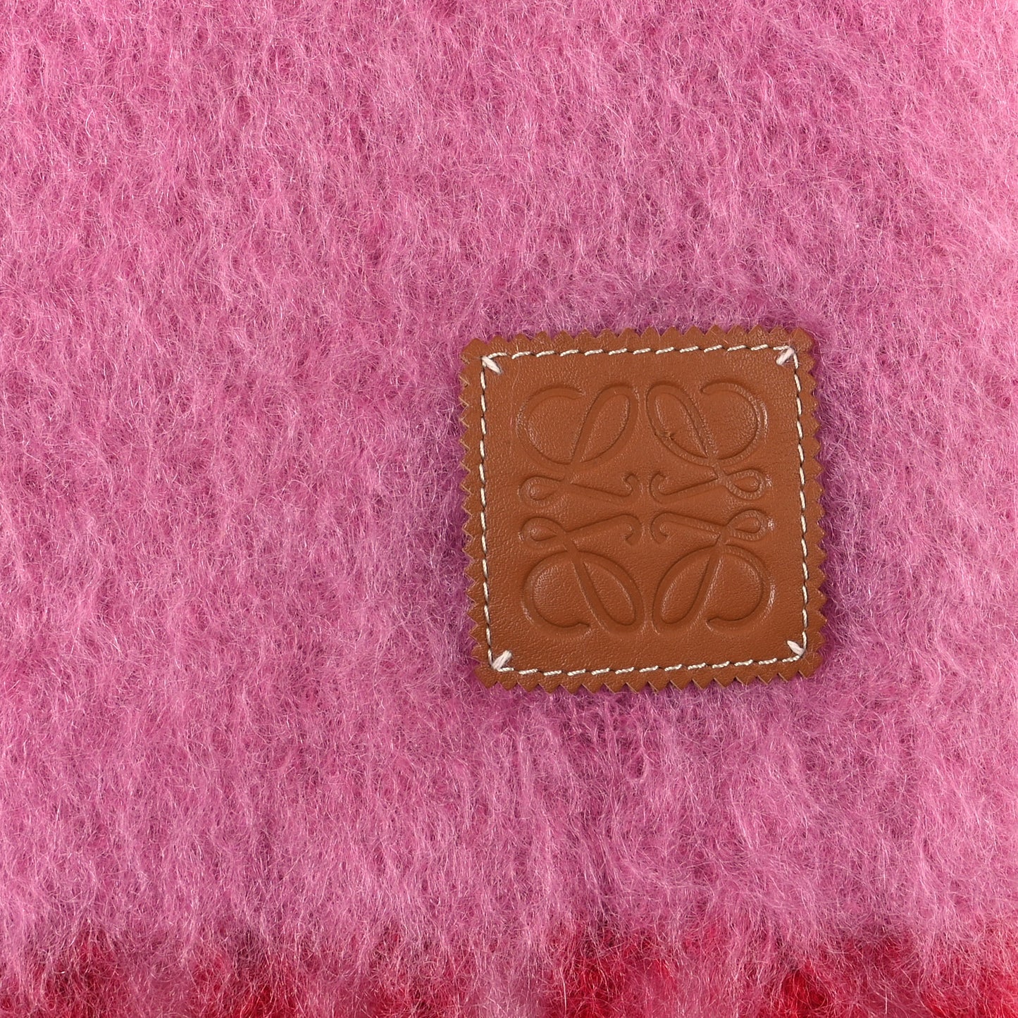 Mohair Wool Anagram Scarf Pink Red