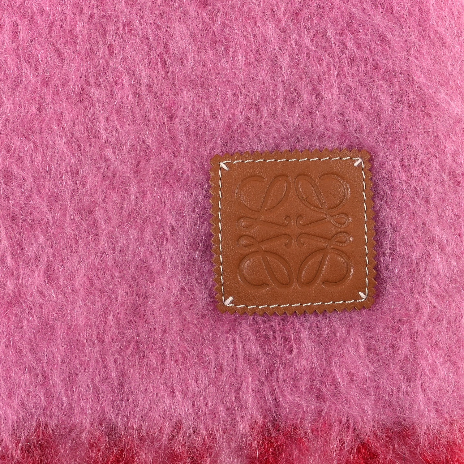 Loewe Mohair Wool Anagram Scarf Pink Red 3 of 4