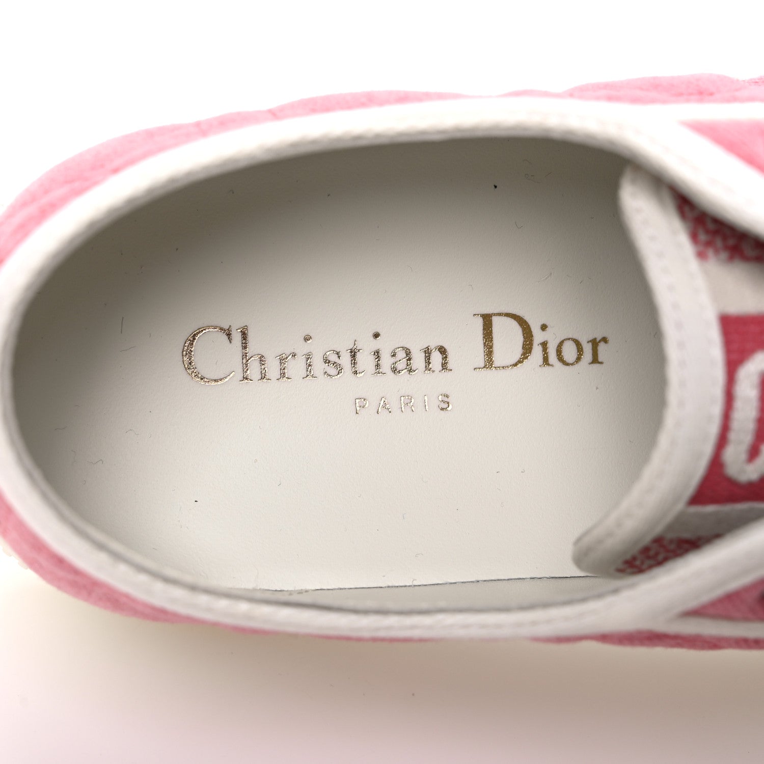 Christian Dior Canvas Cannage Walk 'N' Dior Low Top Sneakers 36.5 Taffy Pink 10 of 11