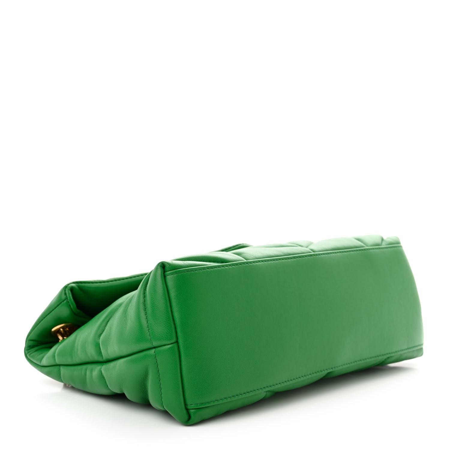 Saint Laurent Lambskin Quilted Small Loulou Puffer Monogram Chain Satchel New Vert 5 of 11