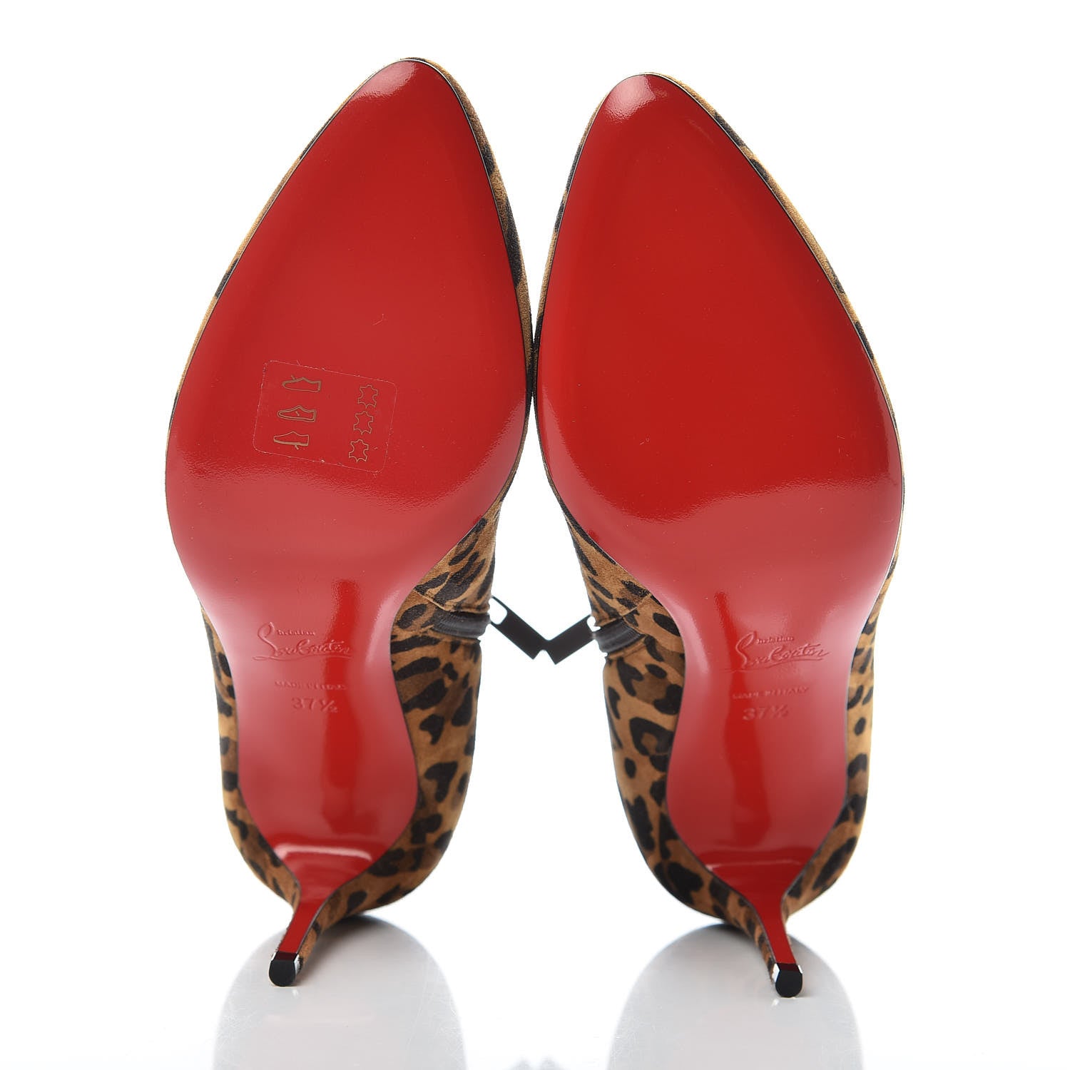 Christian Louboutin Veau Velours Leopard Print Eloise Booty 85 Ankle Boots 37.5 Caramel 5 of 12