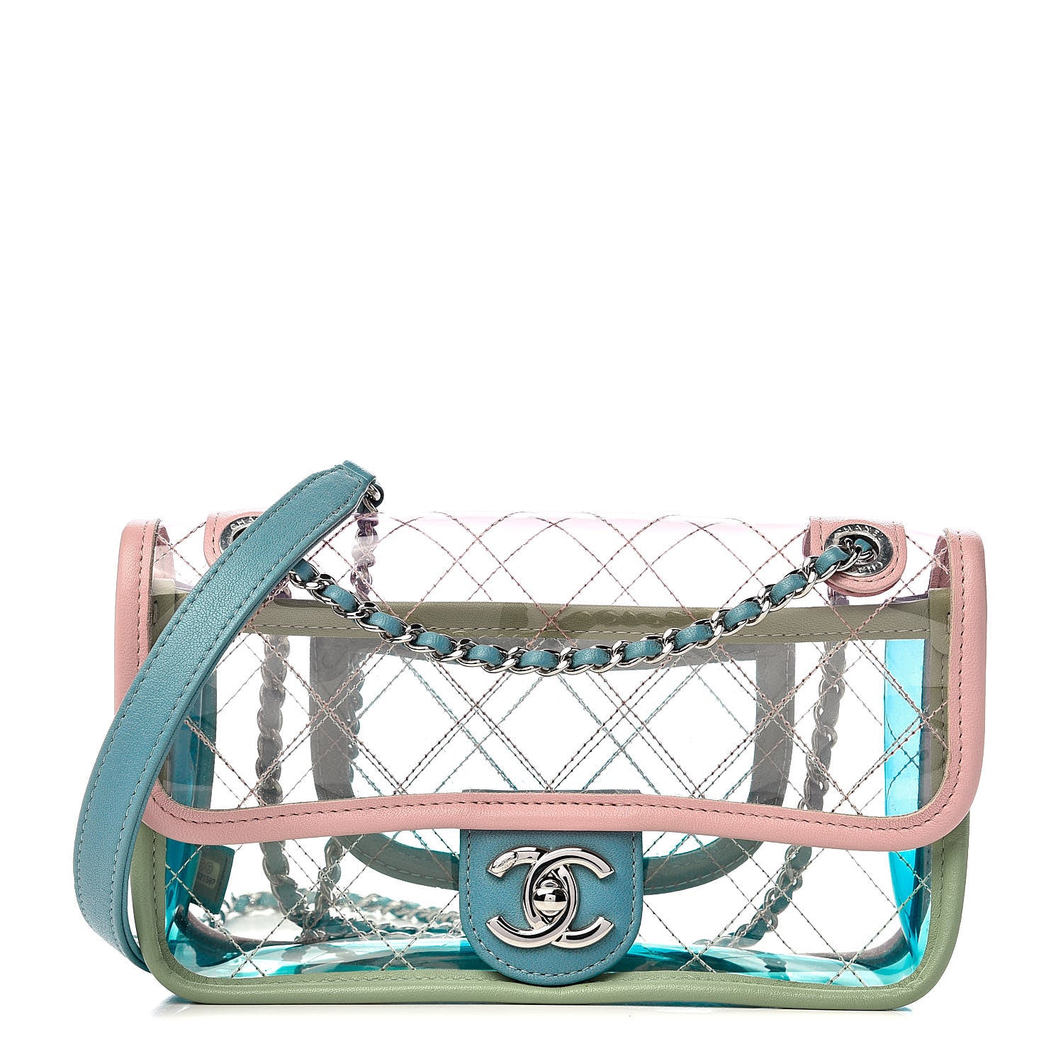 Chanel Lambskin PVC Quilted Mini Coco Splash Flap Blue Green 1 of 10