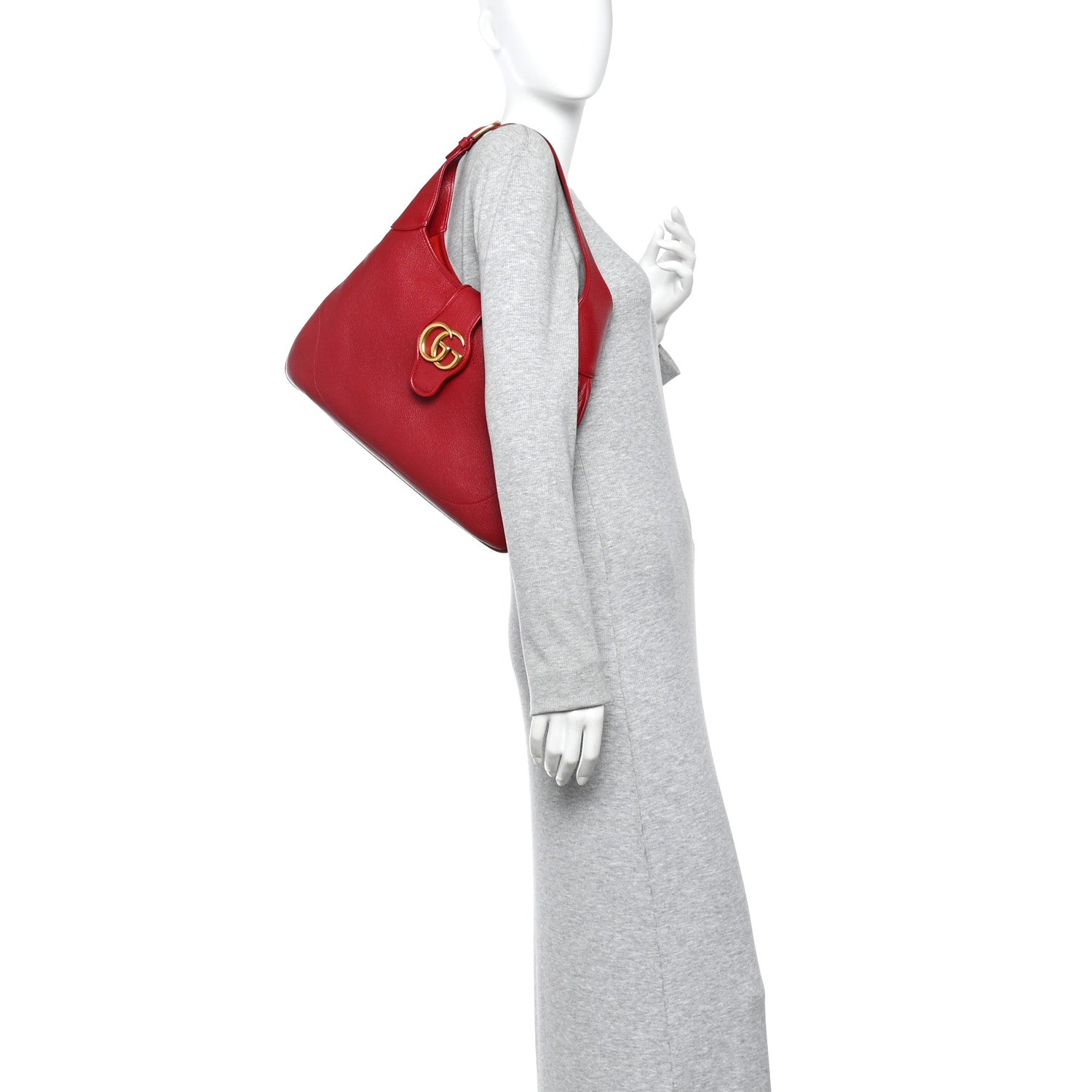 Gucci Goatskin Medium Aphrodite Shoulder Bag Hibiscus Red 2 of 10