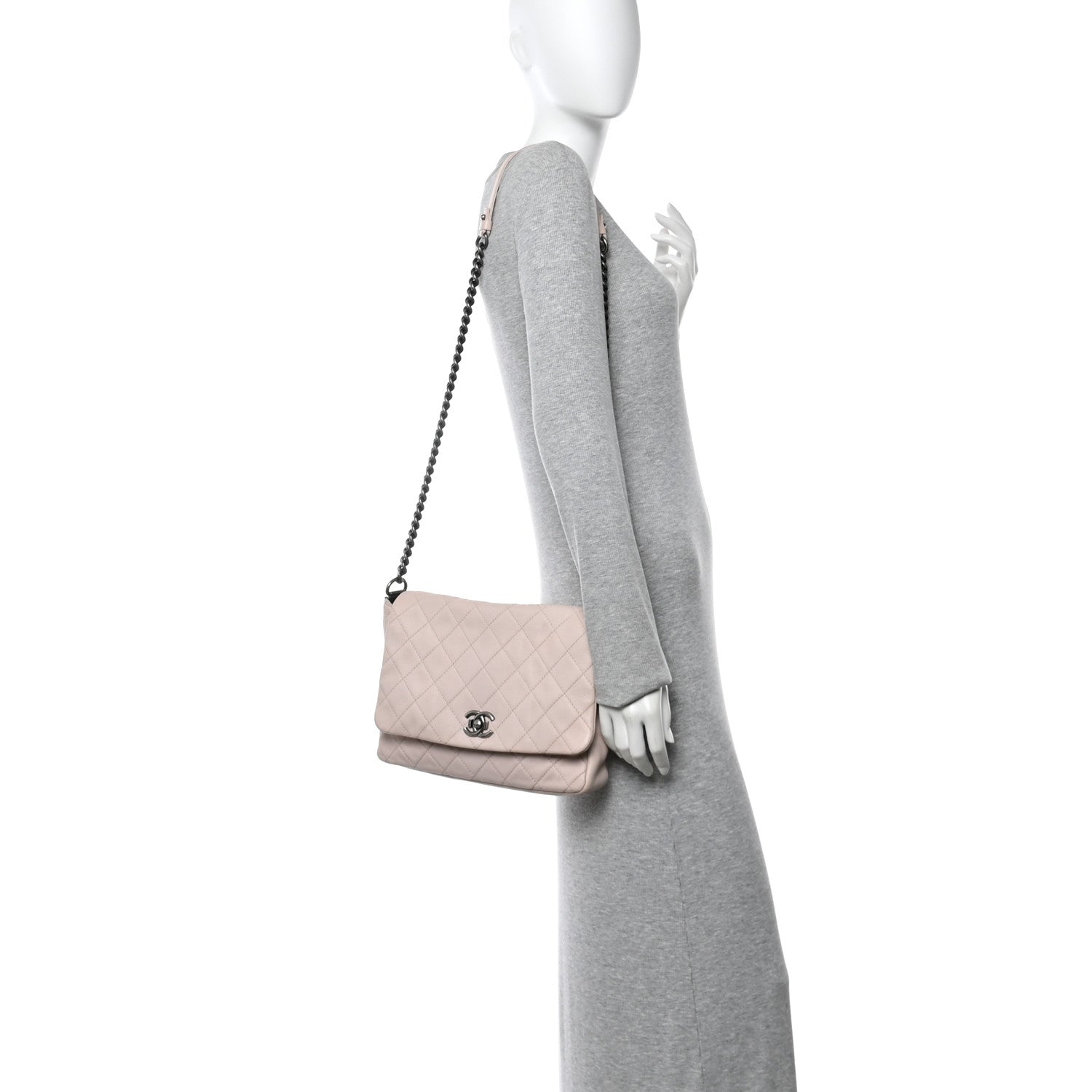 Chanel Calfskin Quilted Couture Messenger Light Pink 2 of 14