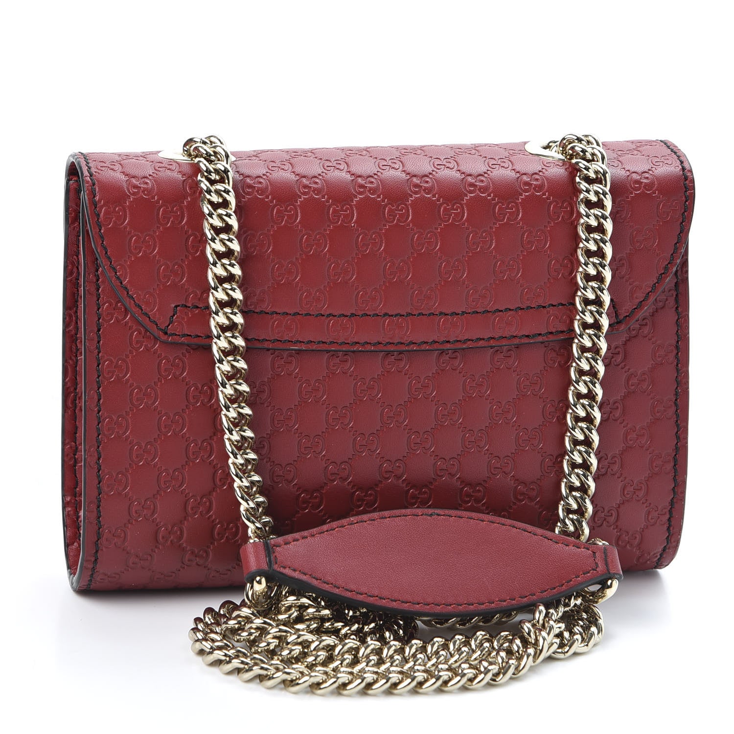 Gucci Soft Microguccissima Mini Emily Chain Shoulder Bag Rosso 2 of 8