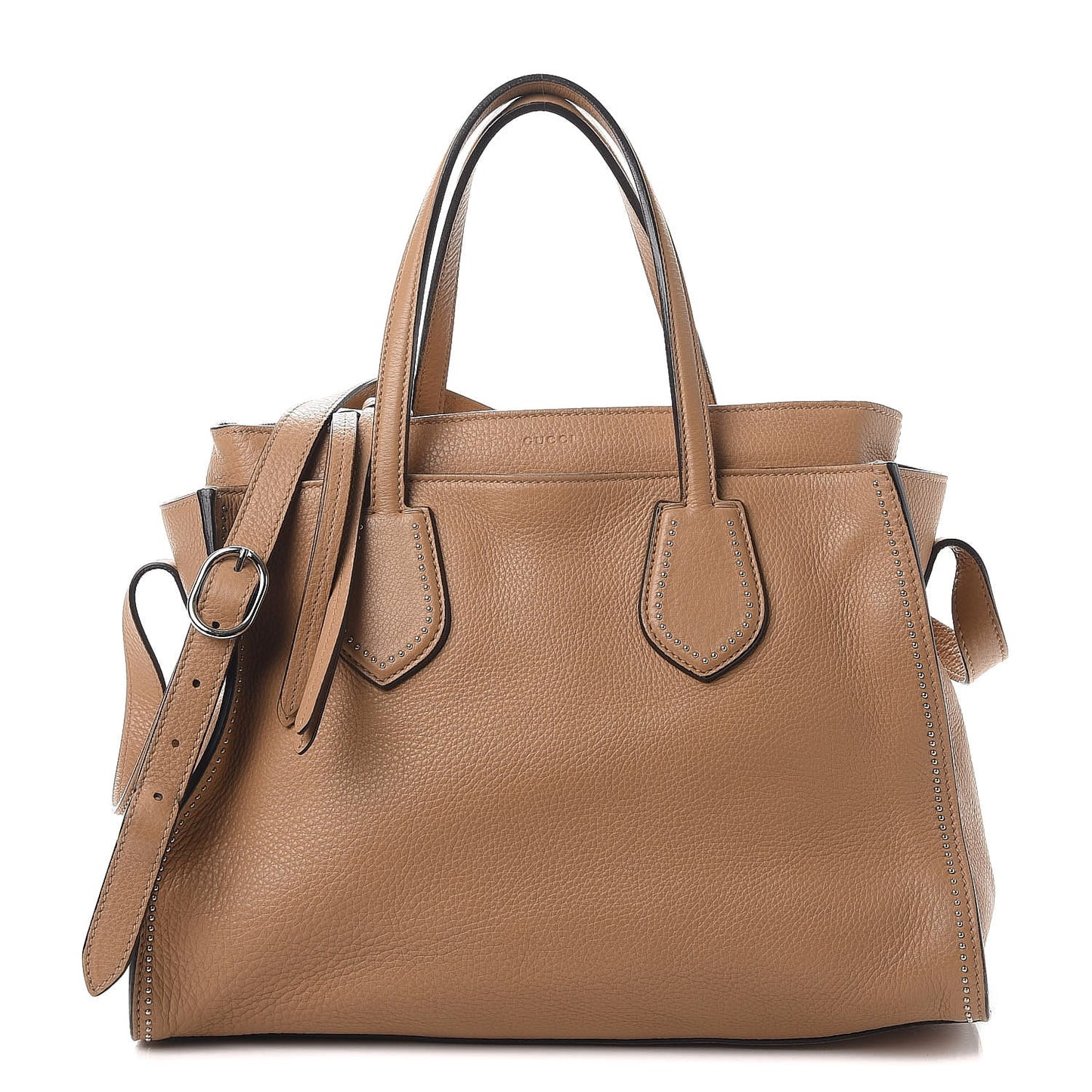 Cellarius Calfskin Ramble Studded Layered Tote Camelia