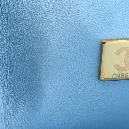 Chanel Caviar Quilted Small Double Flap Light Blue 7 of 10