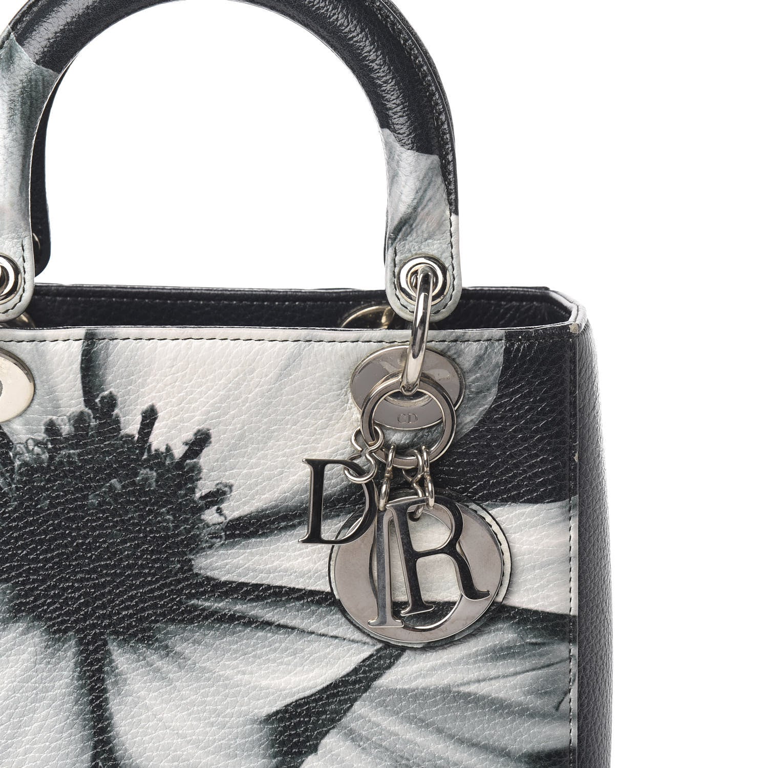 Christian Dior Deerskin Floral Printed Medium Lady Dior Green 19 of 19