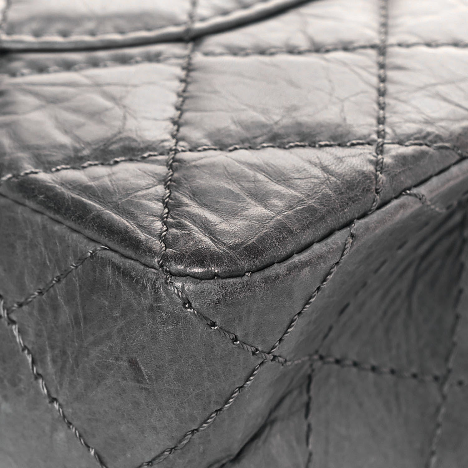 Chanel Aged Calfskin Quilted 50th Anniversary 2.55 Reissue Flap 226 Grey 12 of 14