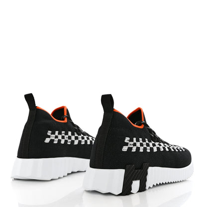 Hermes Knit Womens Flex Bolduc Sneakers 38.5 Black White 4 of 9