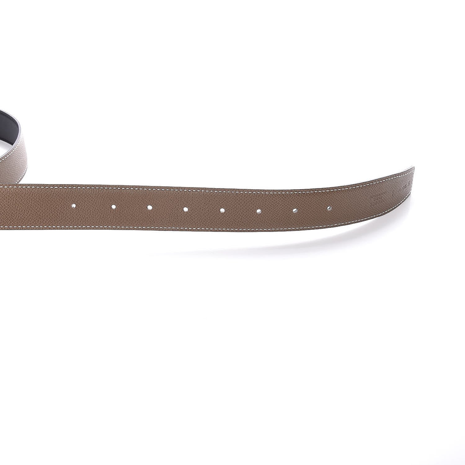 Hermes Swift Epsom 32mm Belt Strap 100 Black Etoupe 5 of 9