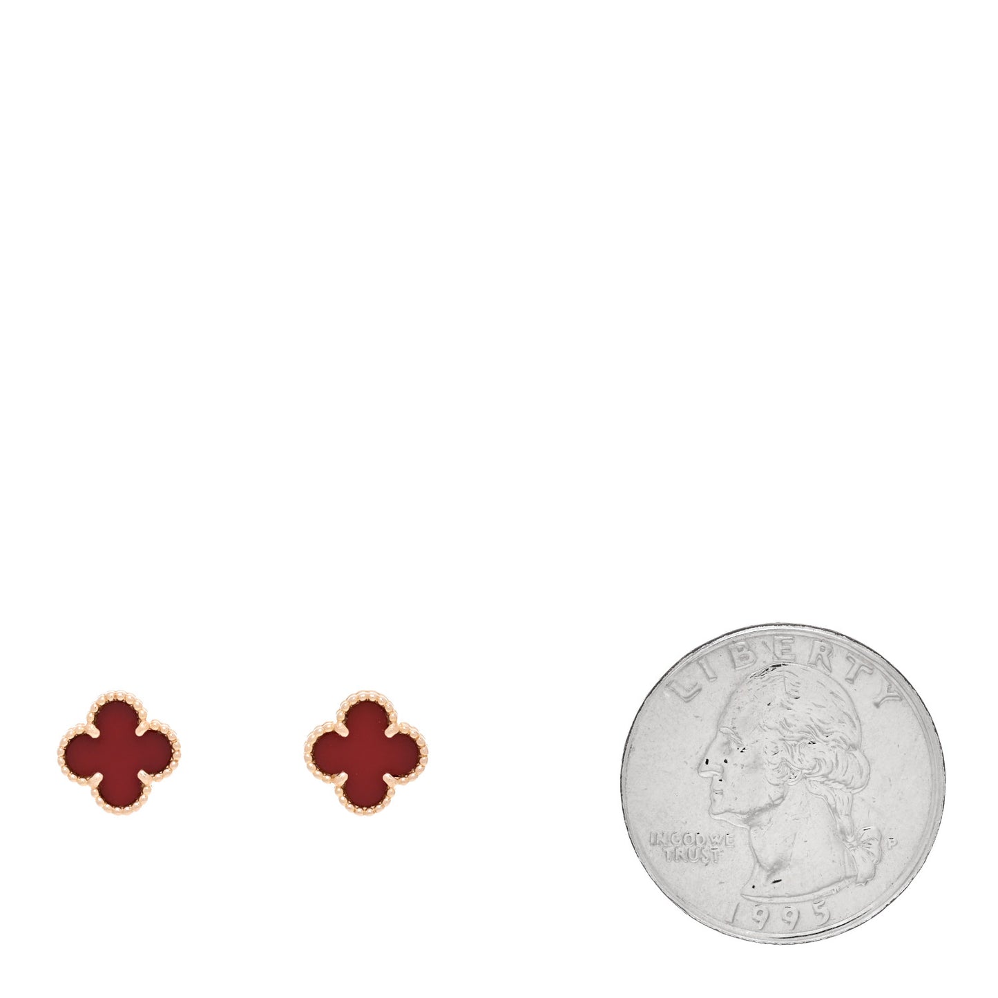 18K Rose Gold Carnelian Sweet Alhambra Earrings