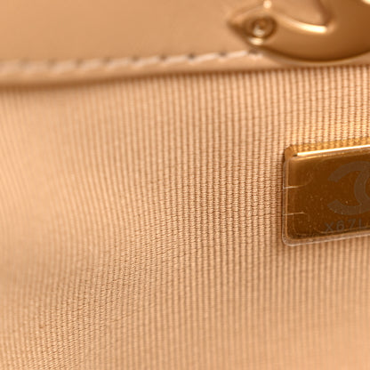 Chanel Shiny Crumpled Calfskin Quilted 31 Shopping Bag Dark Beige 7 of 13