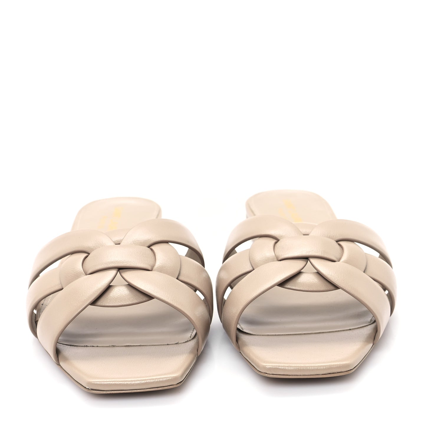 Calfskin Tribute 05 Slide Sandals 39.5 Dark Beige