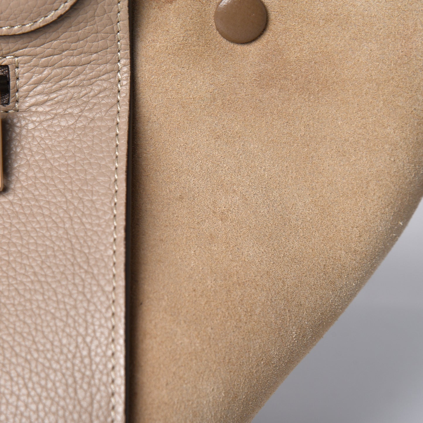 Drummed Calfskin Suede Small Trapeze Dune