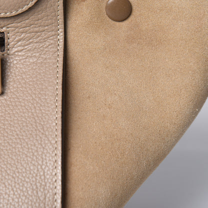 Celine Drummed Calfskin Suede Small Trapeze Dune 8 of 13