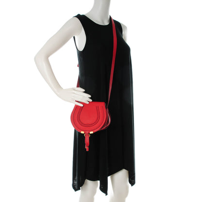 Chloe Calfskin Mini Marcie Round Crossbody Bag Red 2 of 9