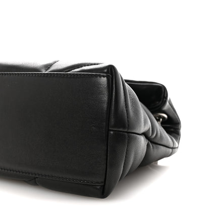 Saint Laurent Lambskin Quilted Small Loulou Puffer Monogram Chain Satchel Black 9 of 9