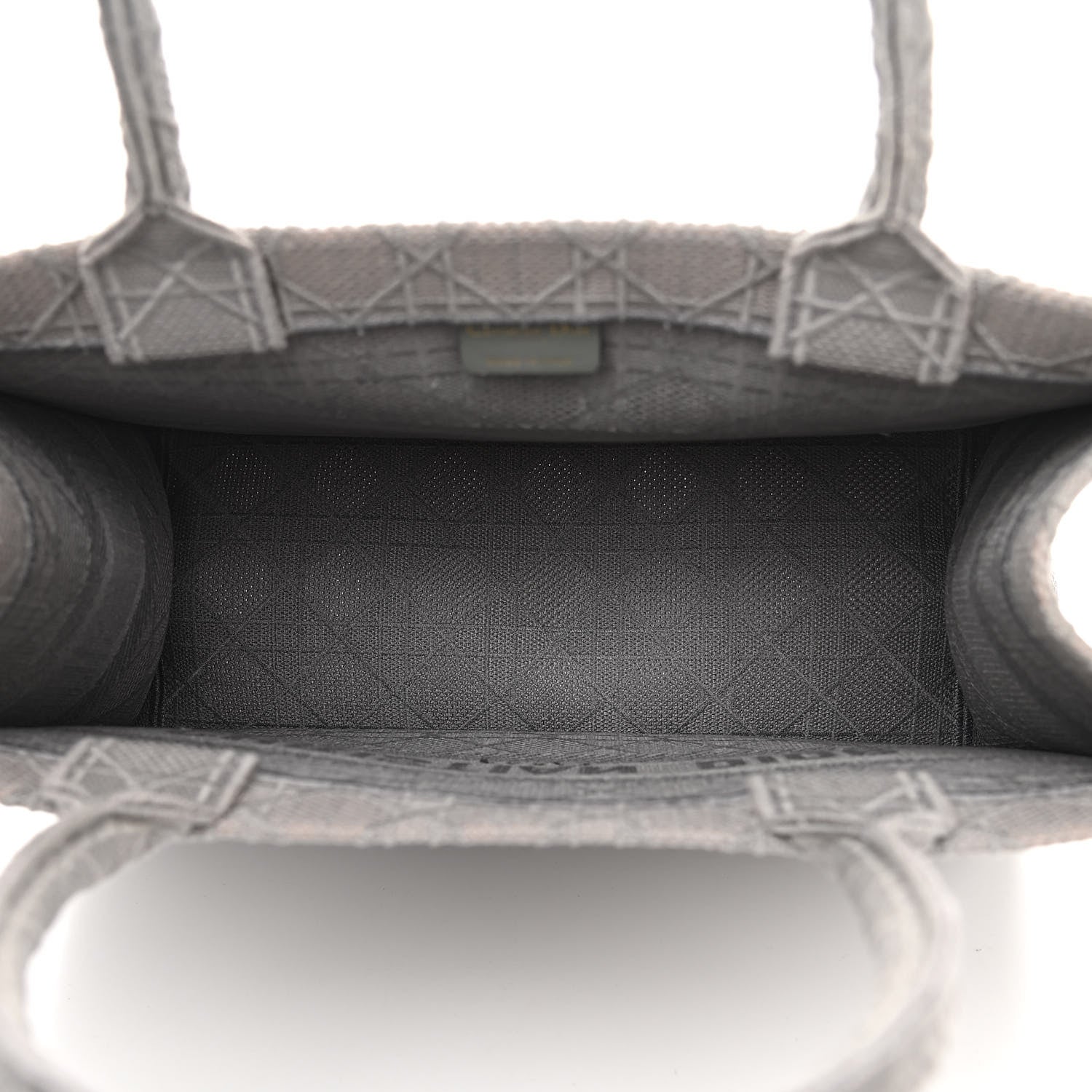 Christian Dior Canvas Embroidered Cannage Medium Book Tote Stone 5 of 13