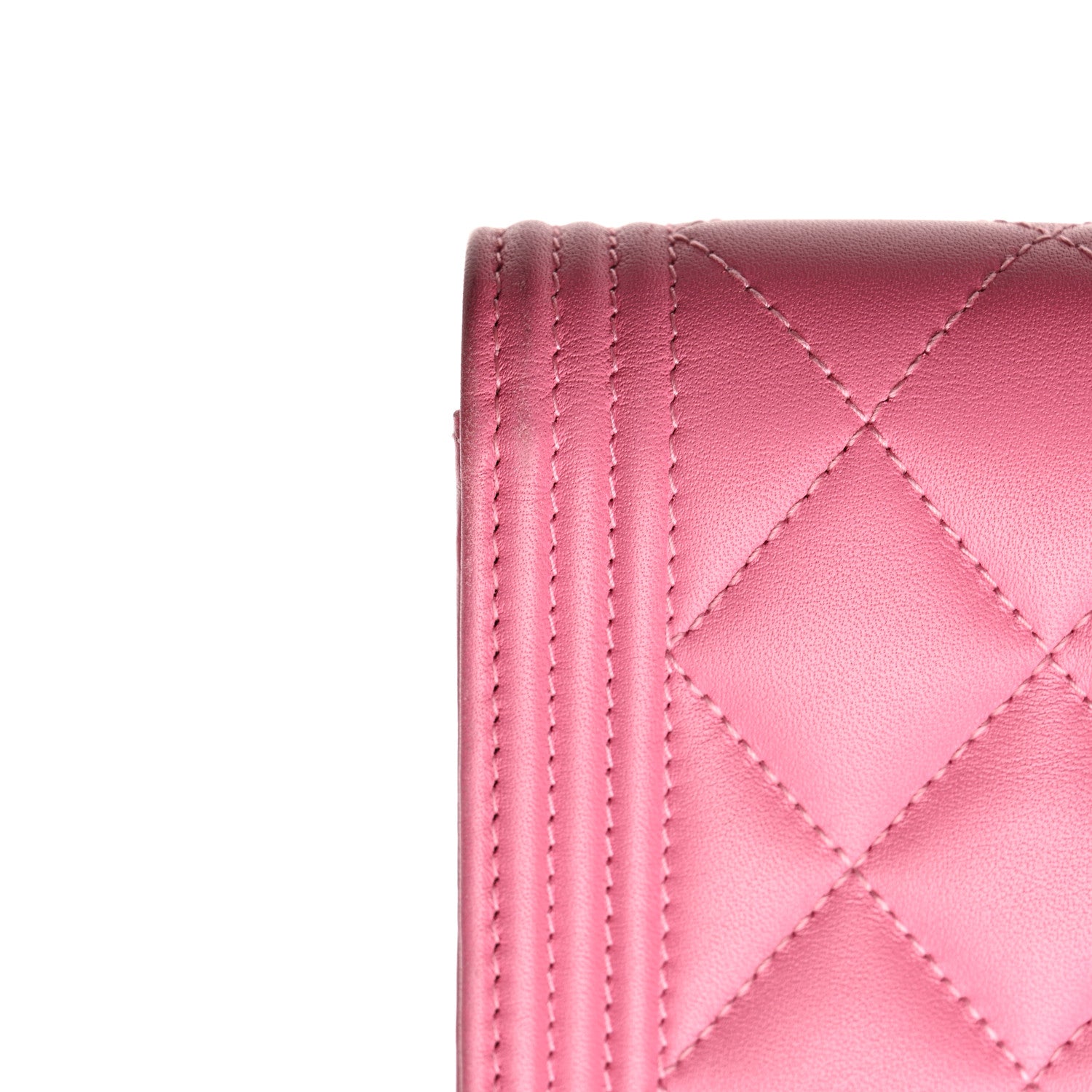 Chanel Lambskin Quilted Large Boy Gusset Flap Wallet Pink 12 of 12