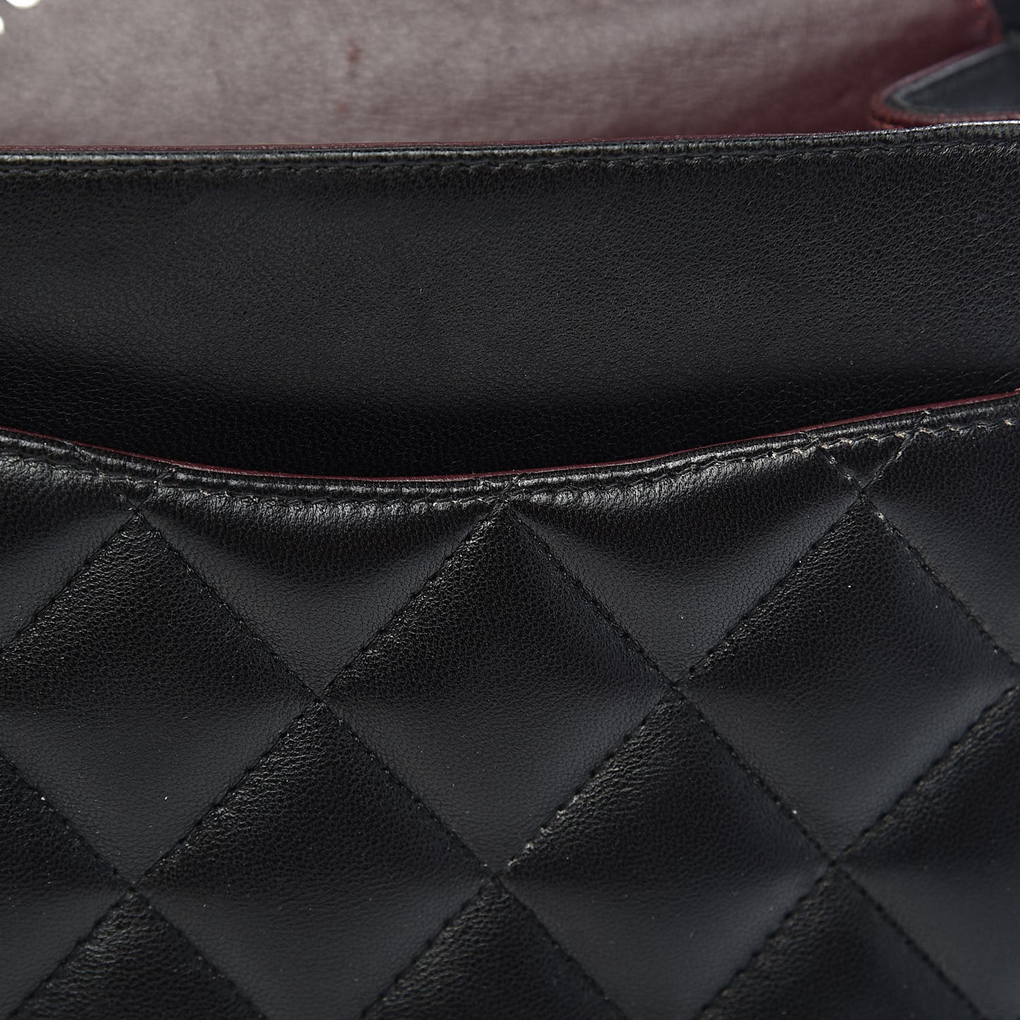 Lambskin Quilted Jumbo Double Flap Black
