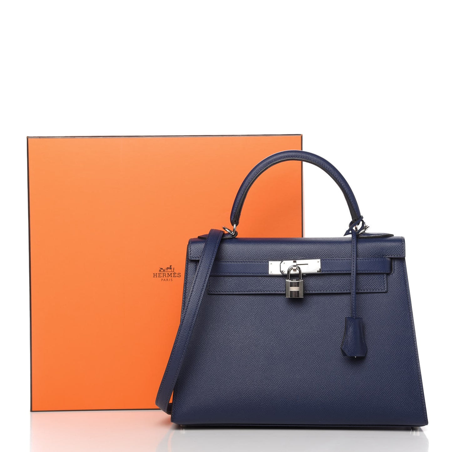 Epsom Kelly Sellier 28 Bleu Saphir