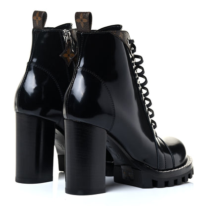 Louis Vuitton Patent Calfskin Monogram Star Trail Ankle Boots 36 Black 3 of 5