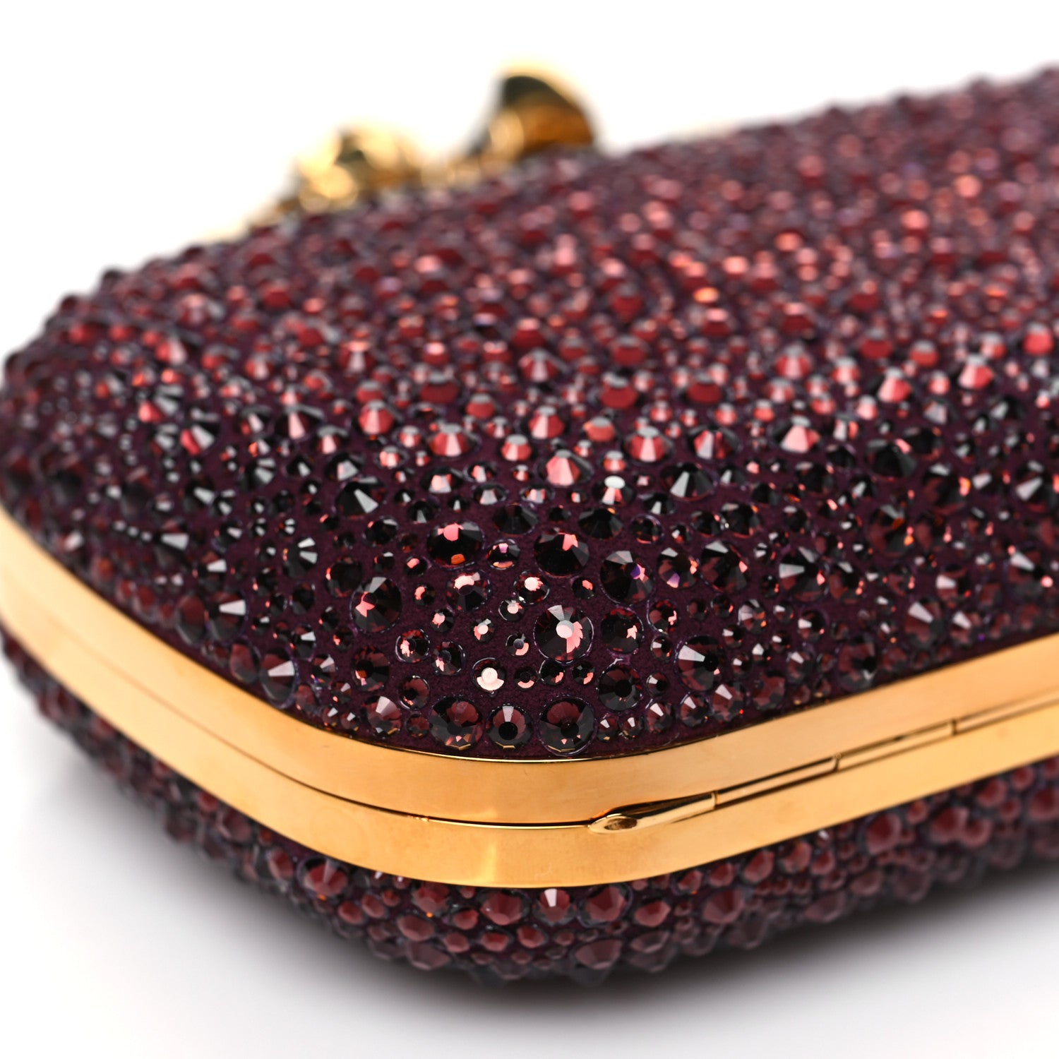 Alexander McQueen Crystal Jeweled Knuckle Duster Box Clutch Red 9 of 10