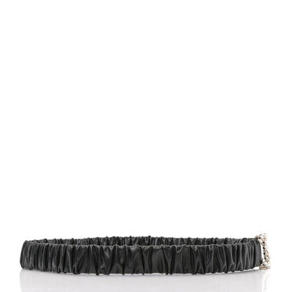 Chanel Calfskin Strass Ruched Rope CC Belt 85 34 Black 2 of 6