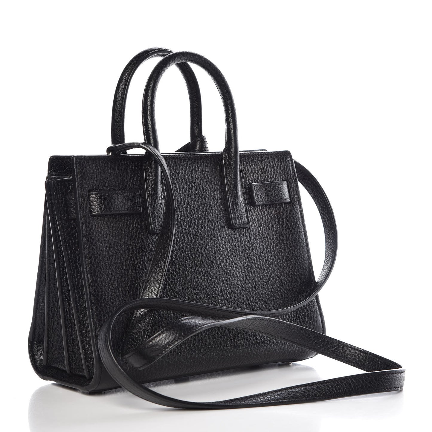 Grained Calfskin Nano Sac De Jour Black