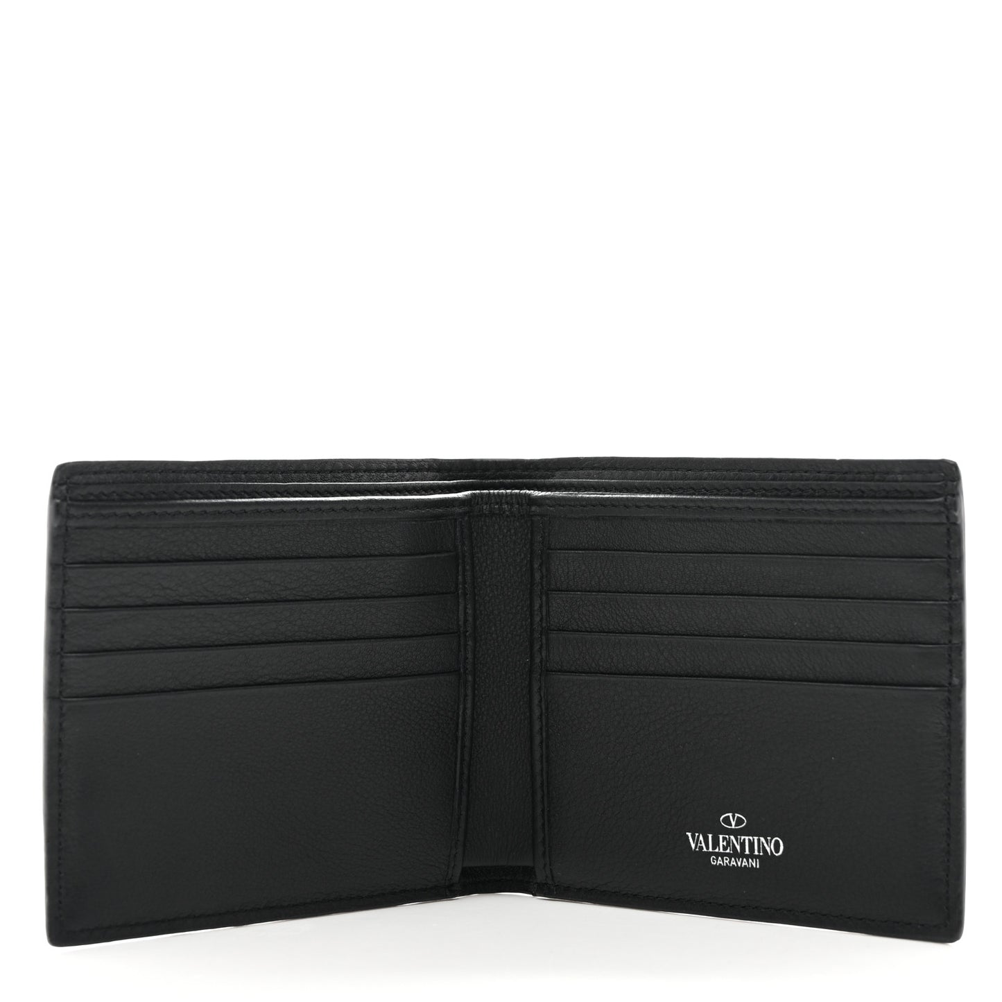 Calfskin Go Logo Bi-Fold Wallet Black