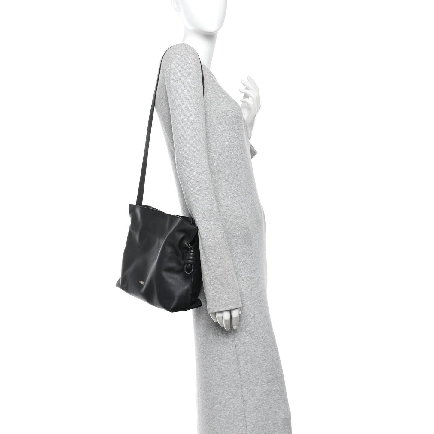 Nappa Medium Flamenco Knot Bag Black