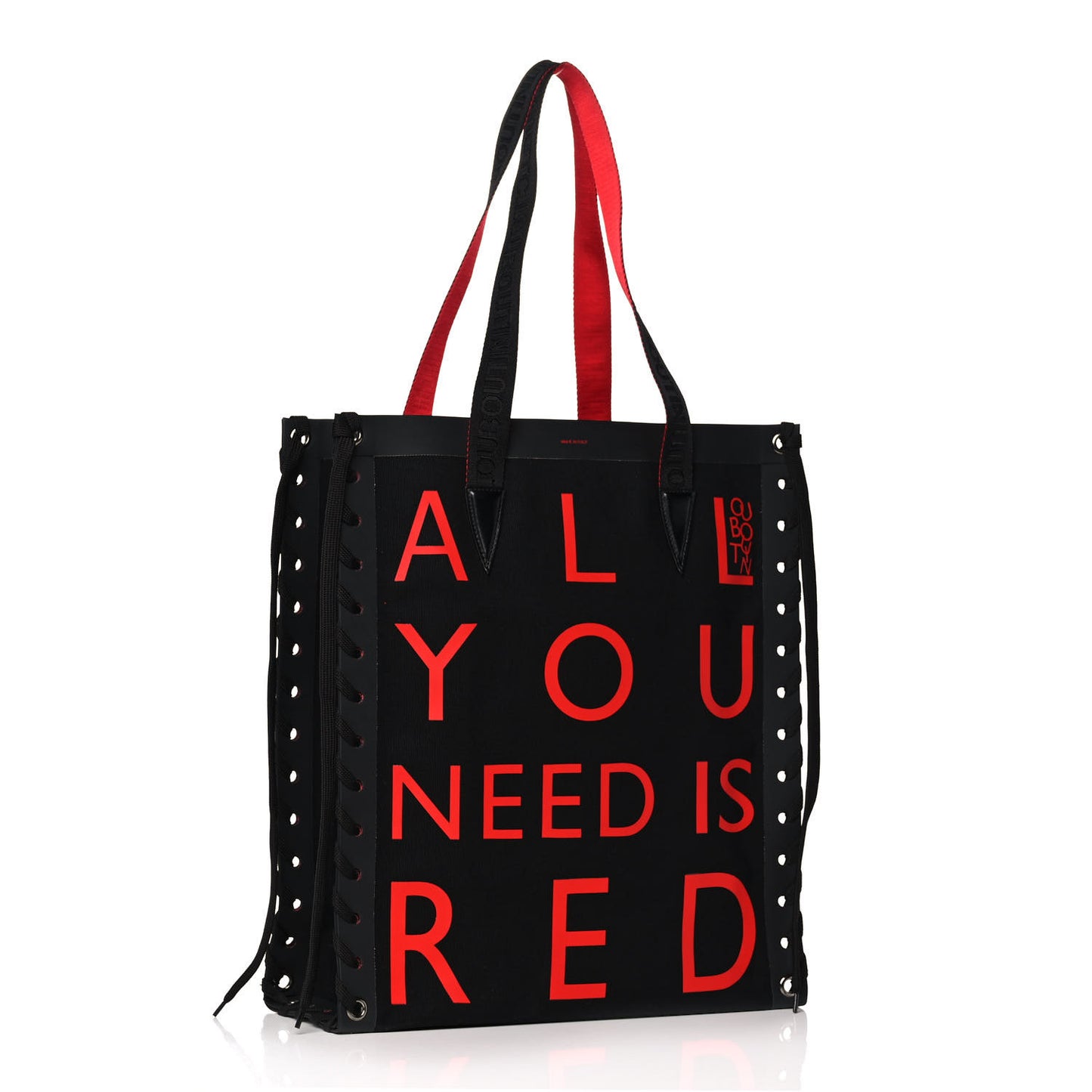Braided Canvas Small Cabalace Shopper Tote Black