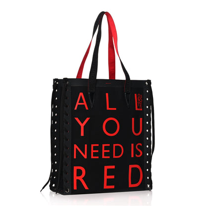 Christian Louboutin Braided Canvas Small Cabalace Shopper Tote Black 3 of 12
