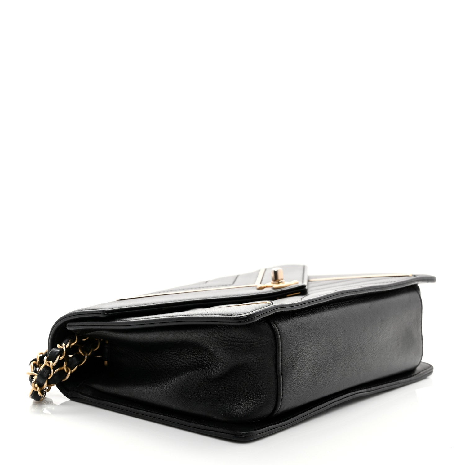 Chanel Lambskin Reversed Chevron Quilted Flap Black 4 of 10