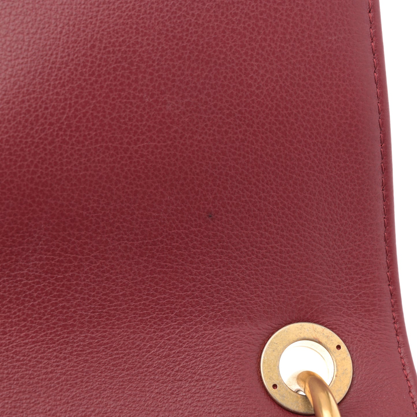 Grained Calfskin Snakeskin Small Chevron Chic Top Handle Flap Red