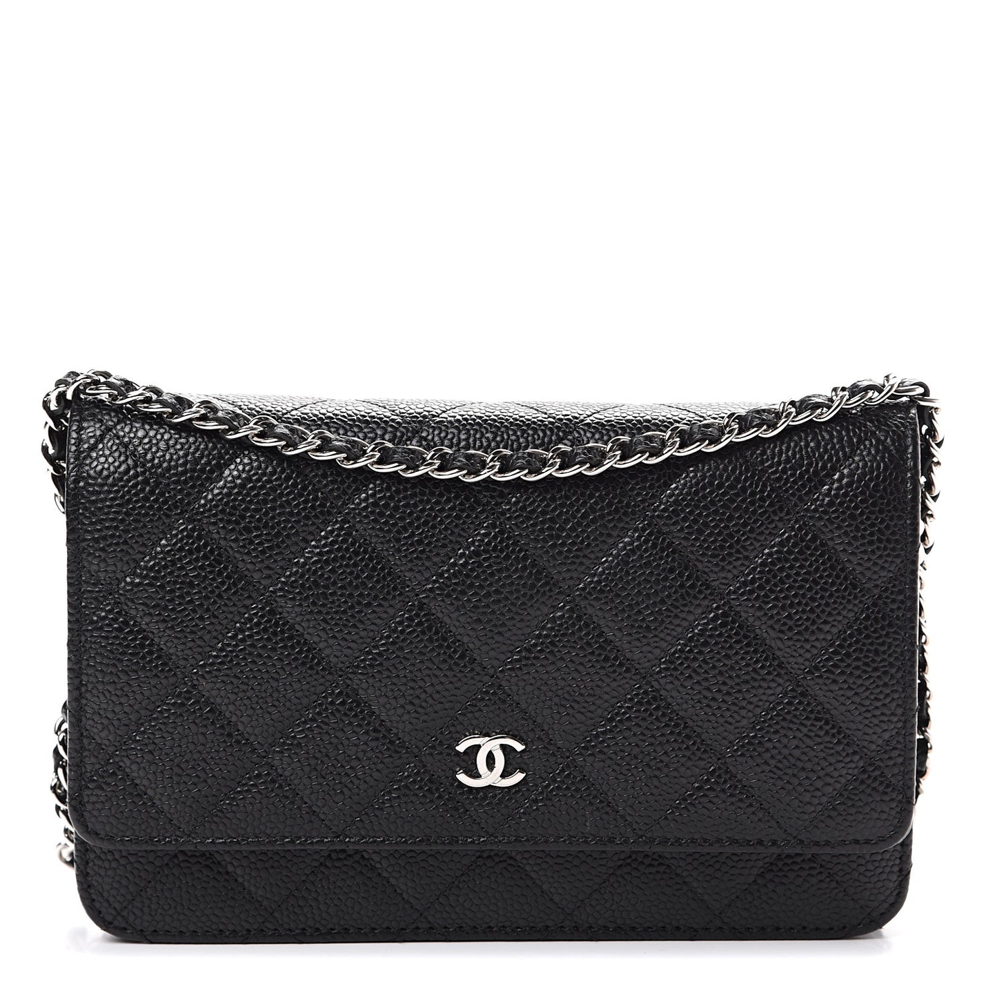 Caviar Quilted Wallet On Chain WOC Black