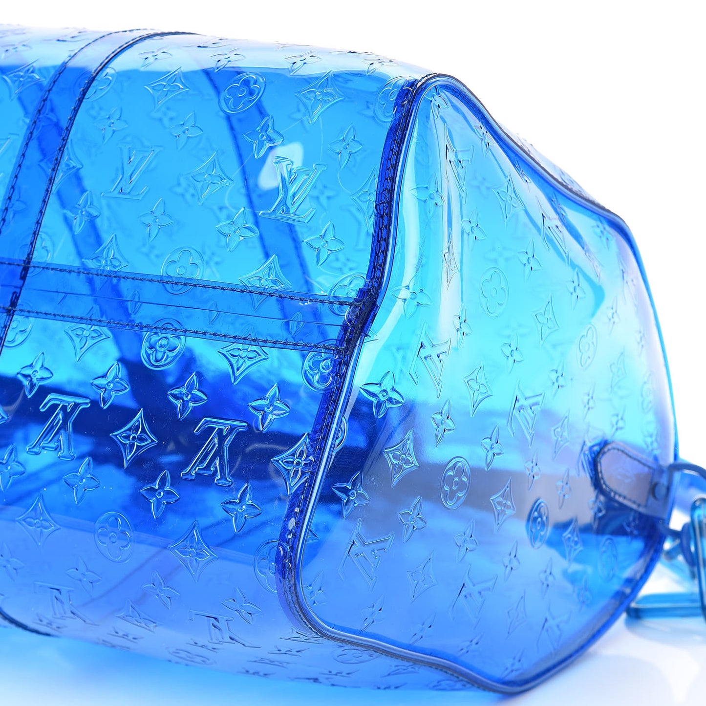 PVC Monogram Keepall Bandouliere 50 Blue