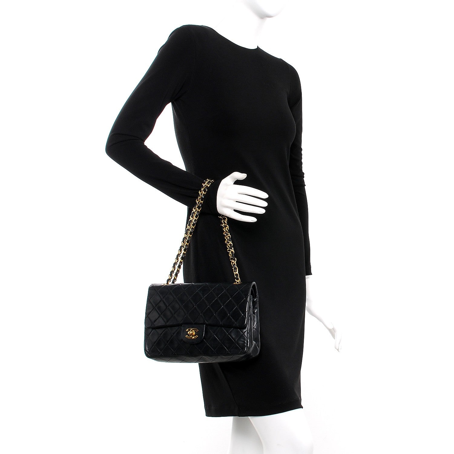 Chanel Lambskin Quilted Medium Double Flap Black 3 of 11