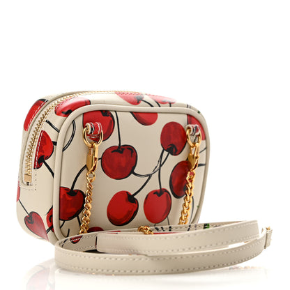 Saint Laurent Calfskin Cherry Print Monogram Baby Lou Camera Bag Crema Soft Red 3 of 11