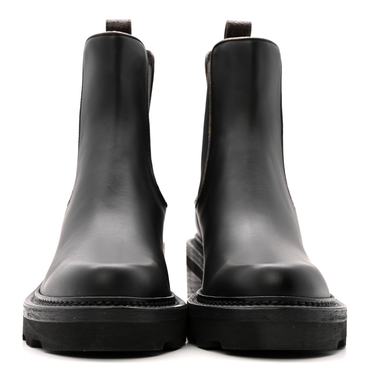 Louis Vuitton Calfskin Monogram Beaubourg Ankle Boots 37 Black 3 of 11