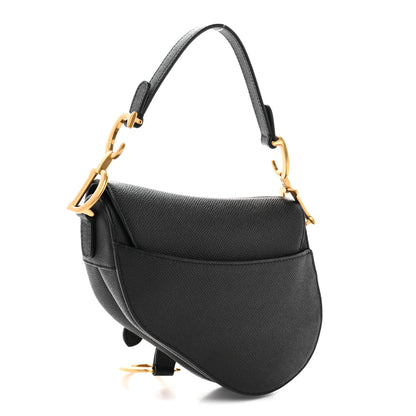 Christian Dior Grained Calfskin Mini Saddle Bag Black 3 of 11