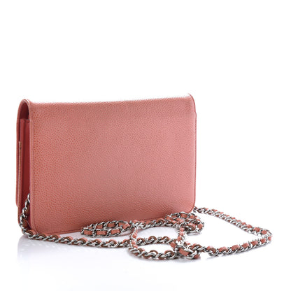 Chanel Caviar Timeless CC Wallet On Chain WOC Pink 5 of 24