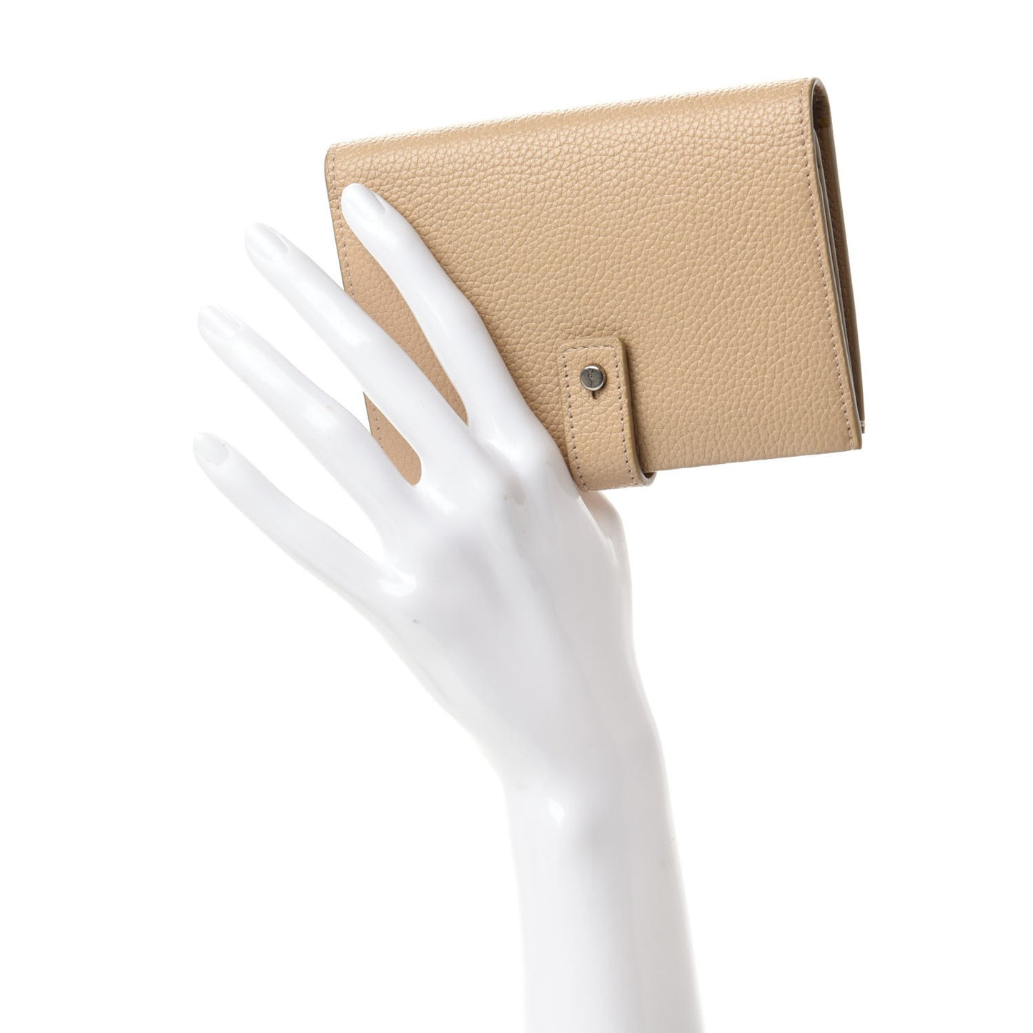 Grained Calfskin Sac De Jour Compact Wallet Nude Powder