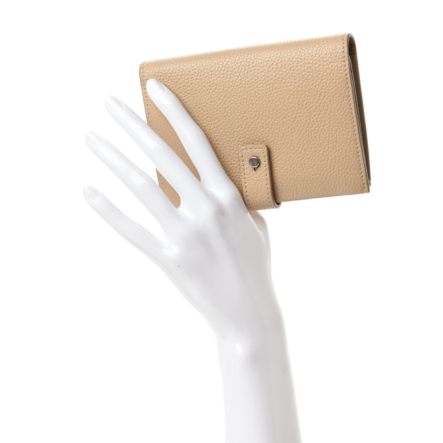 Saint Laurent Grained Calfskin Sac De Jour Compact Wallet Nude Powder 2 of 7