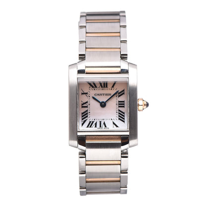 Cartier Stainless Steel 18K Pink Gold Mother of Pearl 20mm Tank Francaise Quartz Watch 1 of 7