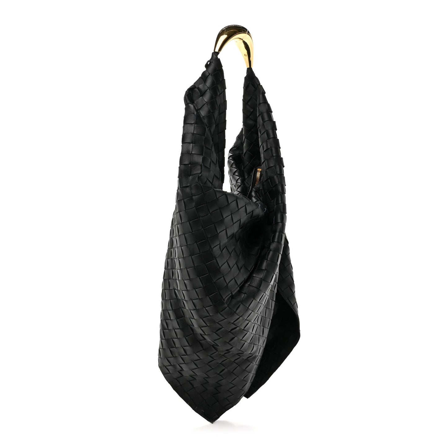 Nappa Intrecciato Foulard Hobo Bag Black